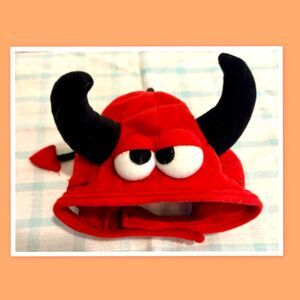 DEVIL DOG Costume HAT Cap ~ Horns, BUG EYES ~ Size Small